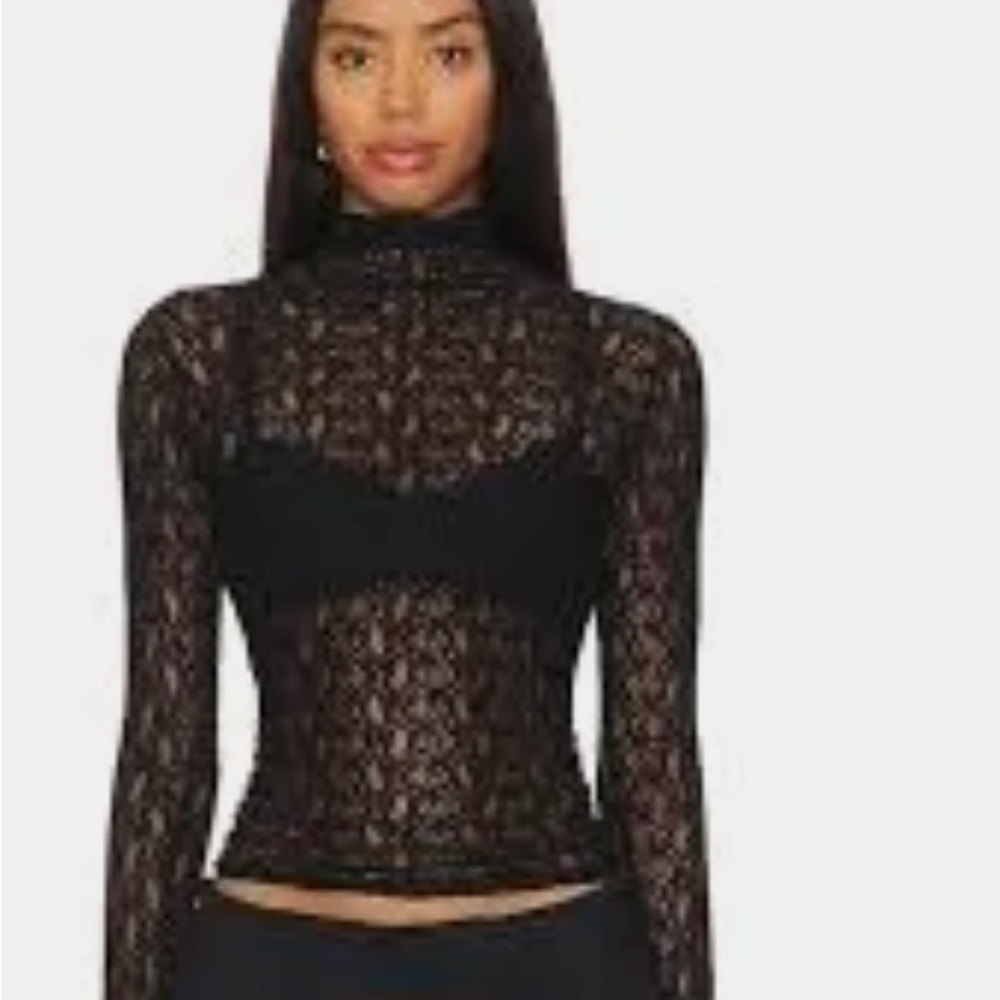 Anthropologie Black Lace Blouse